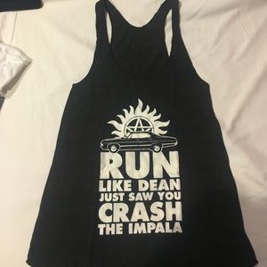 NWOT Dark Heather Grey Supernatural Tank Too