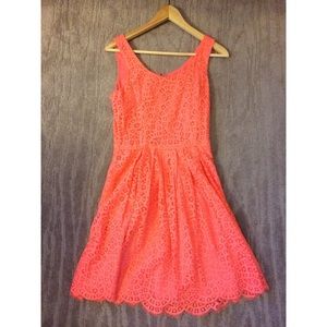 J Crew coral lace dress worn once