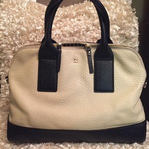 Cream and Black Kate Spade Satchel Bag