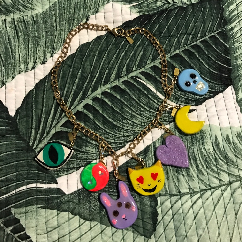 Rare🎀🌈 custom Buried Diamond charm necklace