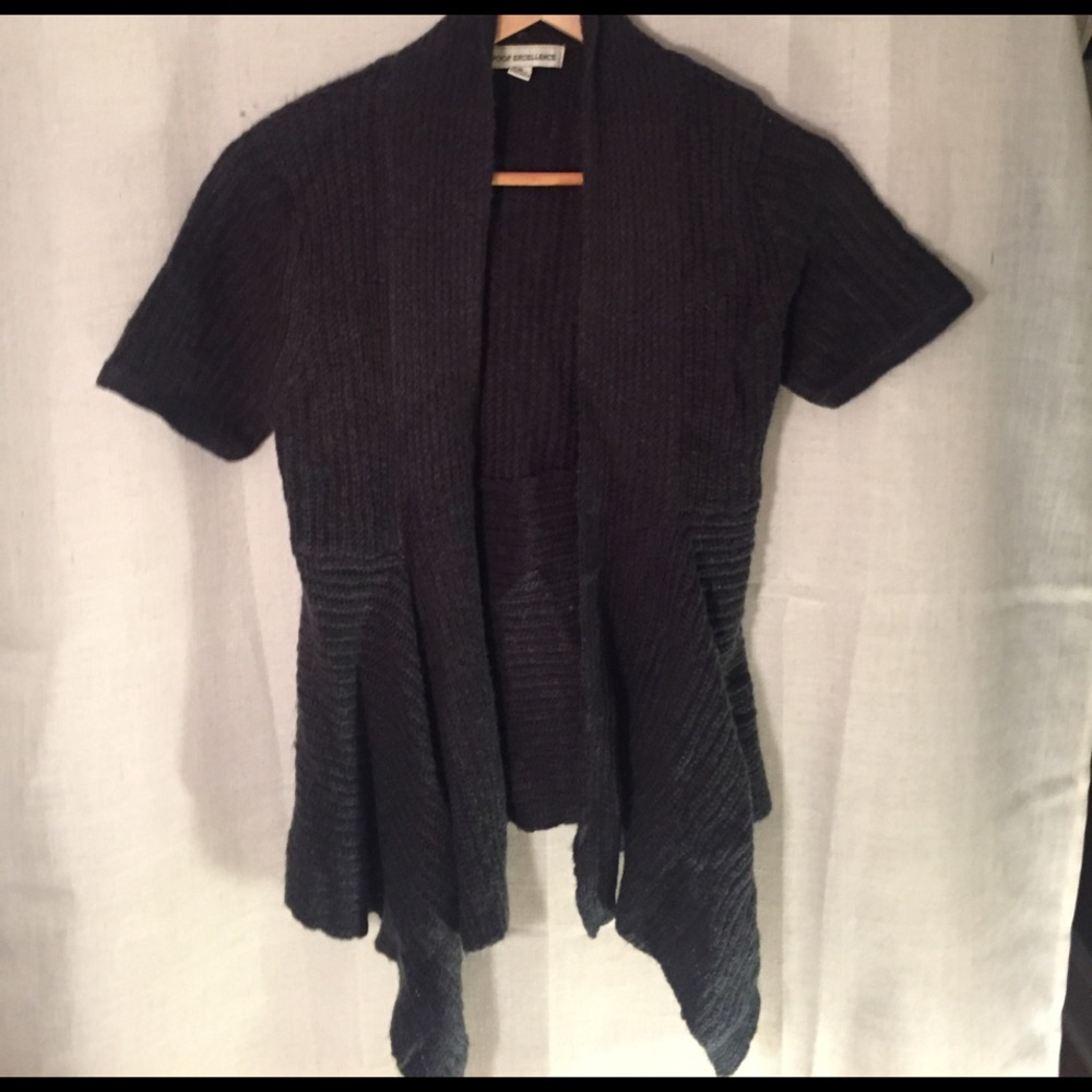 Gray Short-Sleeve Sweater