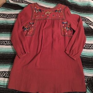 Dark Mauve Embroidered Dress