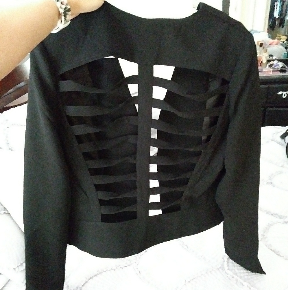 Ribbed black blazer
