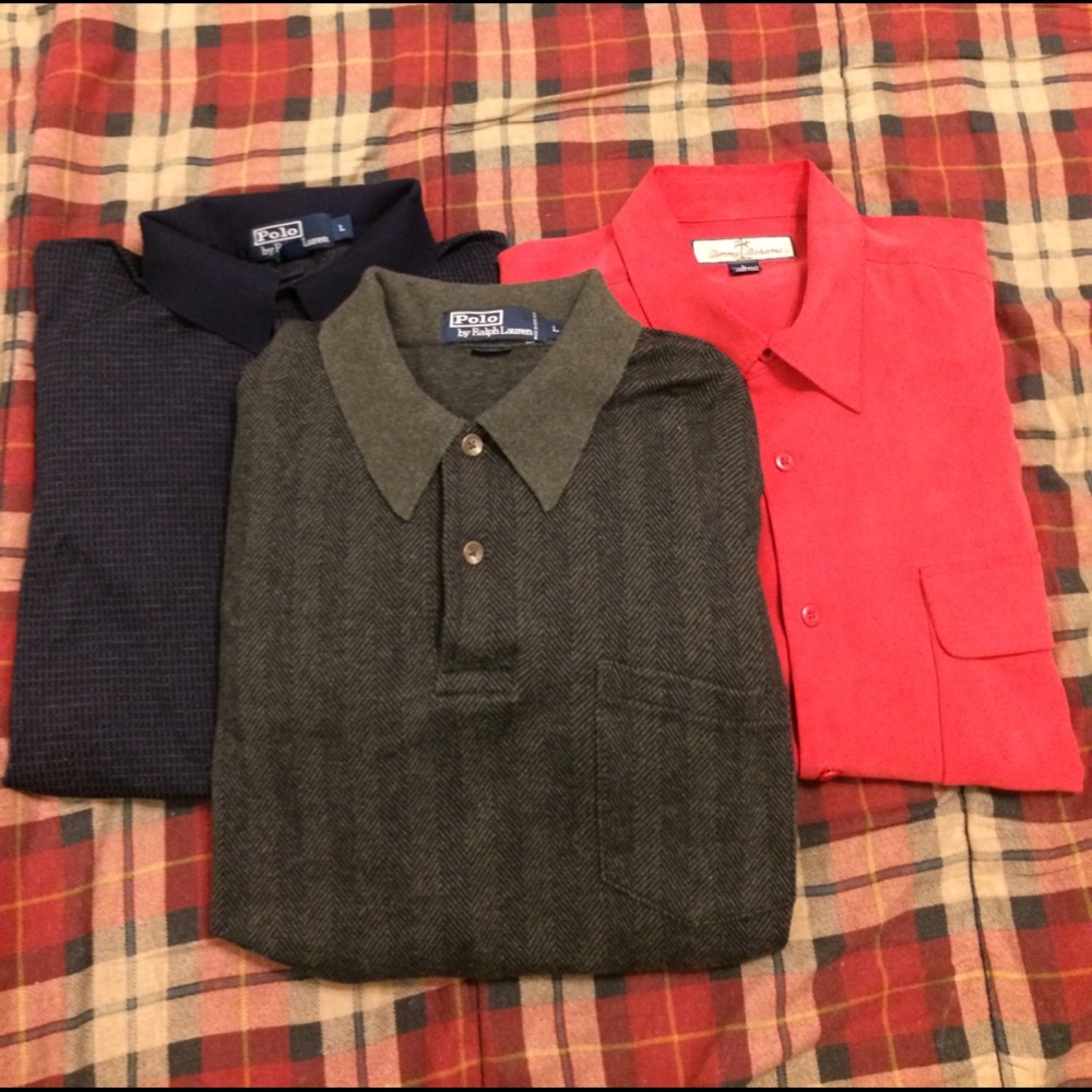 Polo long sleeve shirts tommy bahama large men's