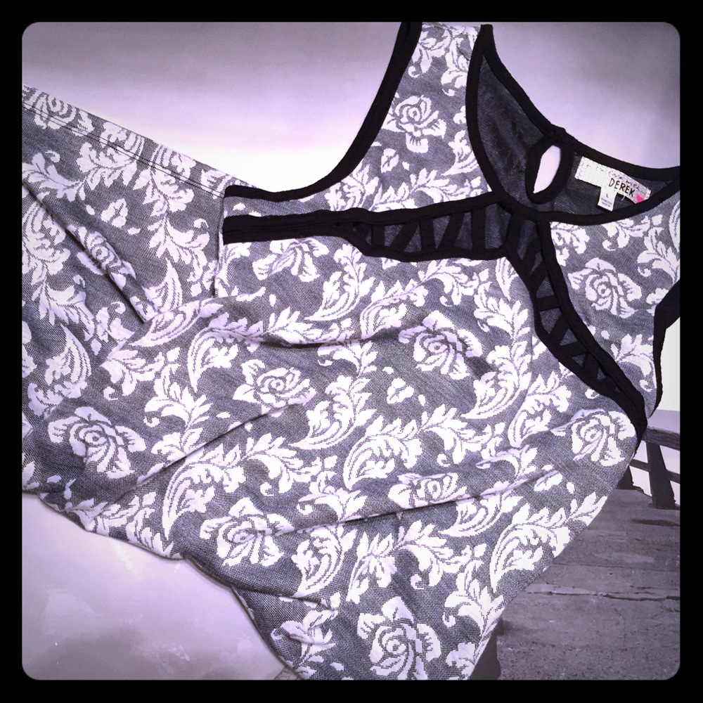 Gray and white rose dress