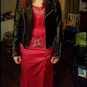 Red silk Formal Dress