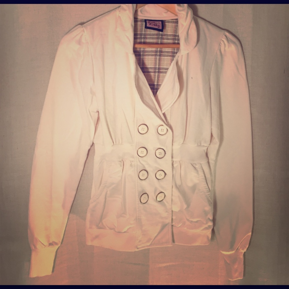 Cream Sweatshirt Jacket