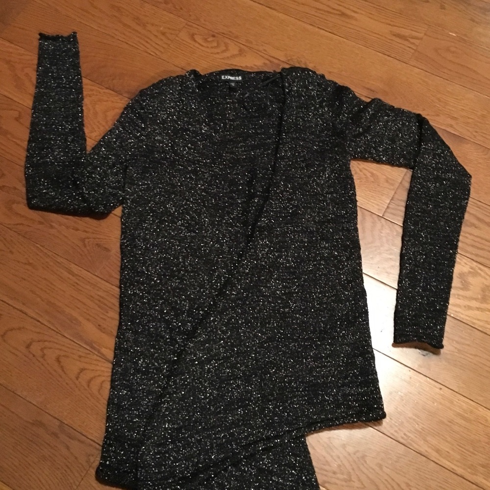 Express black & gold sweater wrap