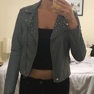 Faux leather biker jacket