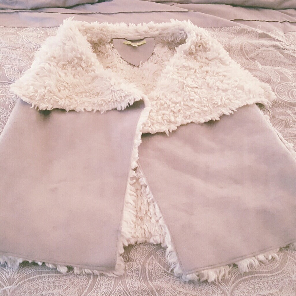 Gianni Bernini Gray Suede and Fur Vest