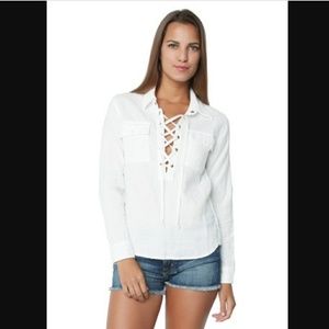 NWT: Mother Denim Lace Up Frenchie Shirt