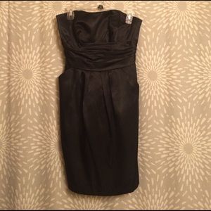 Black Satin Strapless Dress