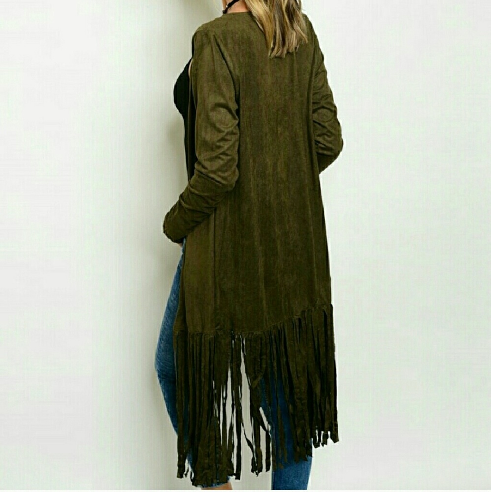 Vegan Faux Suede Cardi - Picture 2 of 4