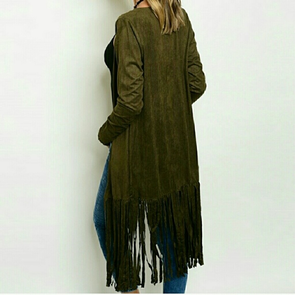 Vegan Faux Suede Cardi - Picture 2 of 4