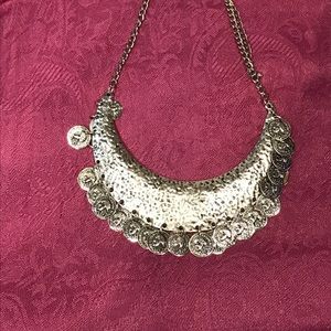 Banjara coin necklace / black resin Buddha