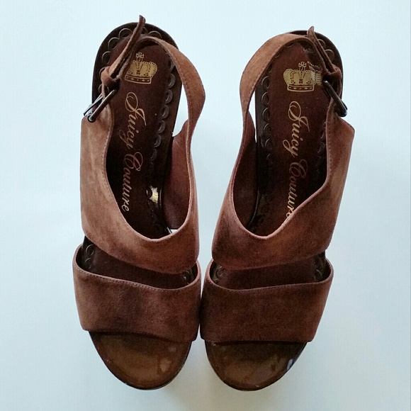 Juicy Couture Brown Suede Platform Wedges - Picture 2 of 7
