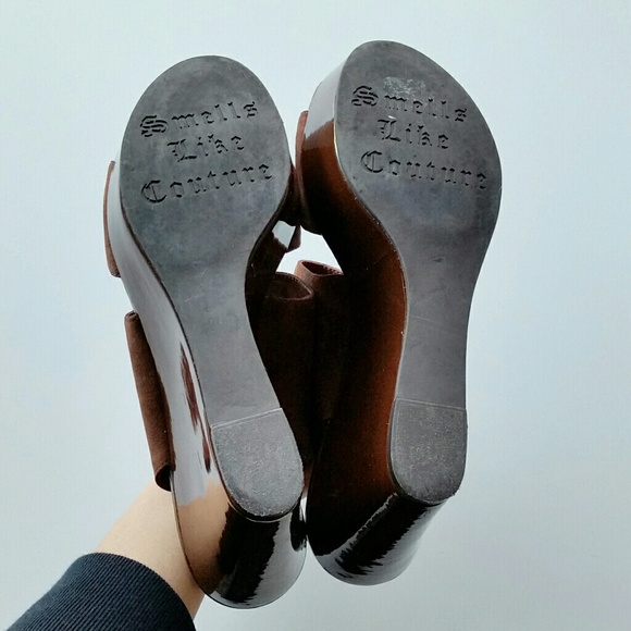 Juicy Couture Brown Suede Platform Wedges - Picture 5 of 7