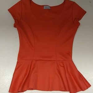 Coral colored Peplum shirt