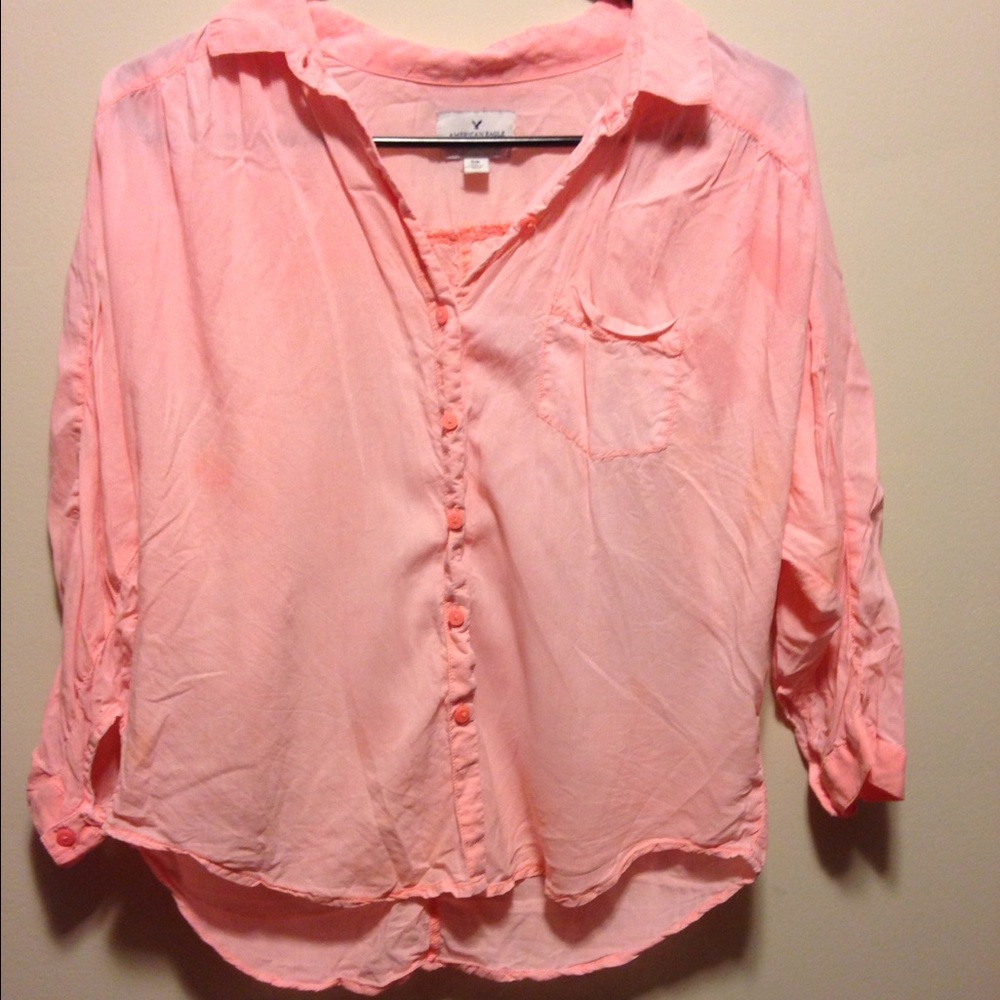 Coral button up