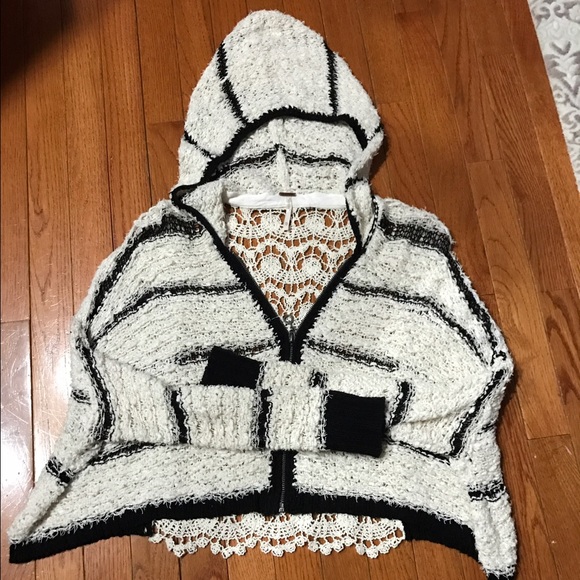 Free People Cecilia Marled Crochet Cropped Hoodie - Picture 6 of 8