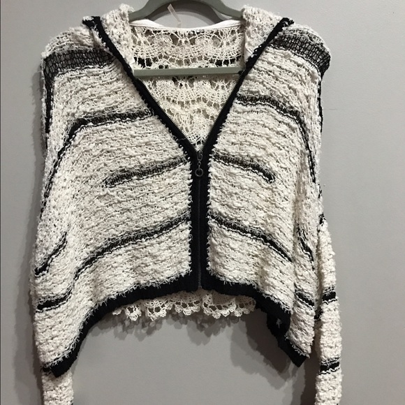 Free People Cecilia Marled Crochet Cropped Hoodie - Picture 8 of 8