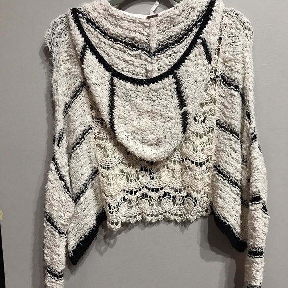 Free People Cecilia Marled Crochet Cropped Hoodie - Picture 3 of 8