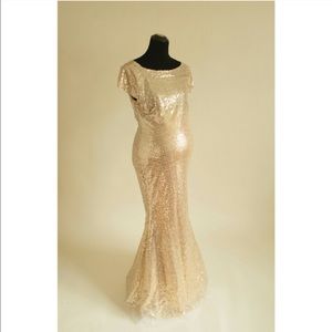 Gold Sequin Maternity Gown