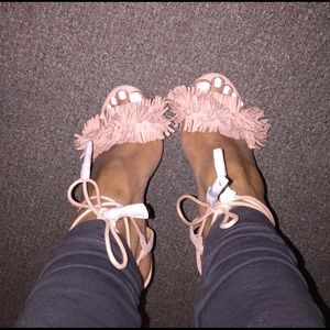 Charlotte Russe Fringe Nude Heels