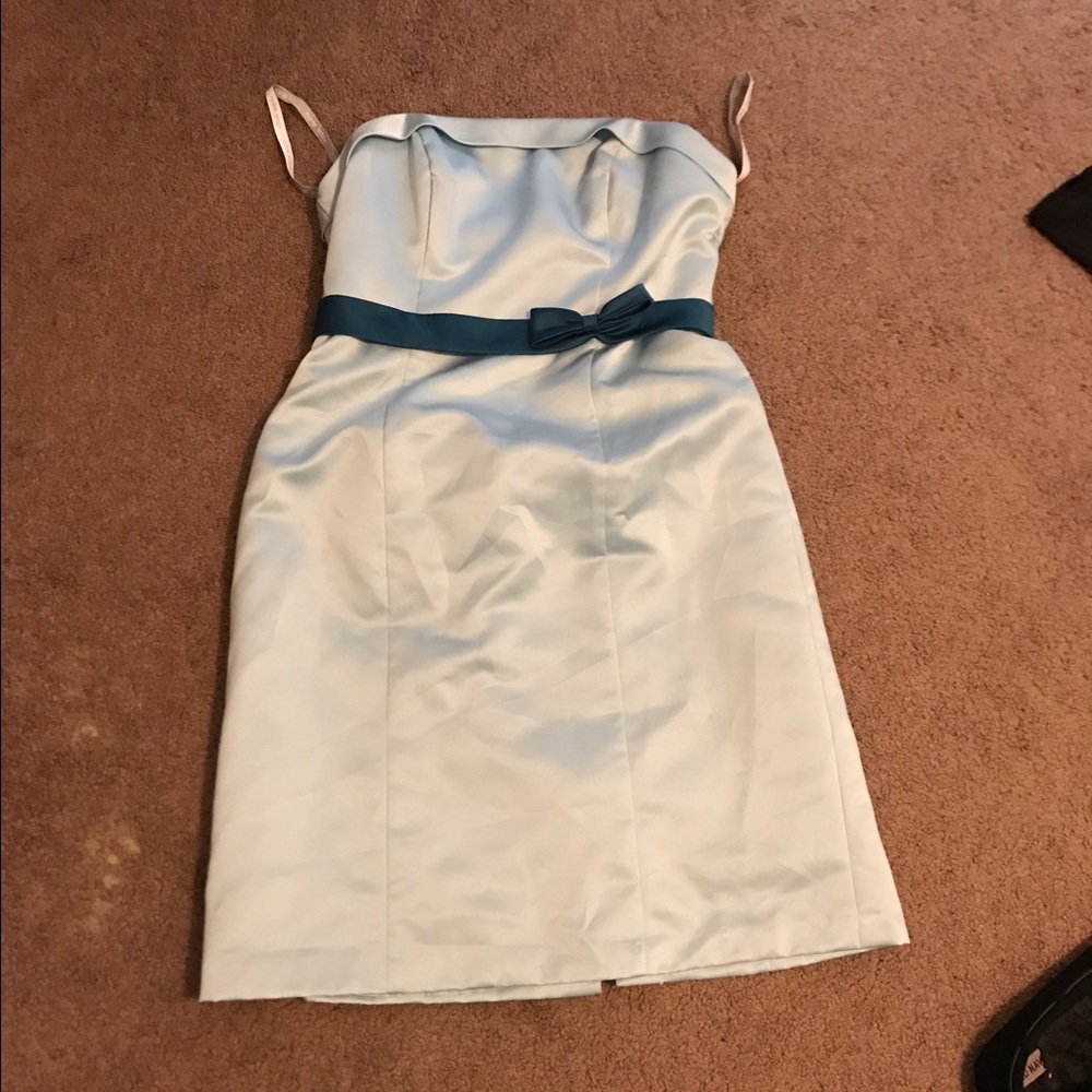 Alfred Angelo robins egg blue dress w/ teal ribbon