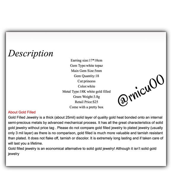 💖1 Left💖2nd Re-Stock! Gold Topaz Stud Earrings! - Picture 5 of 6