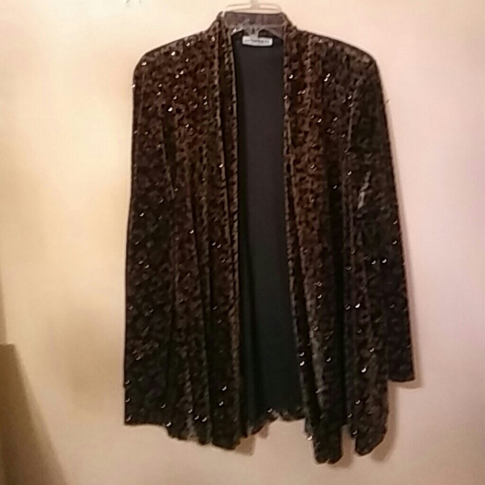 Sequin cheetah print jacket