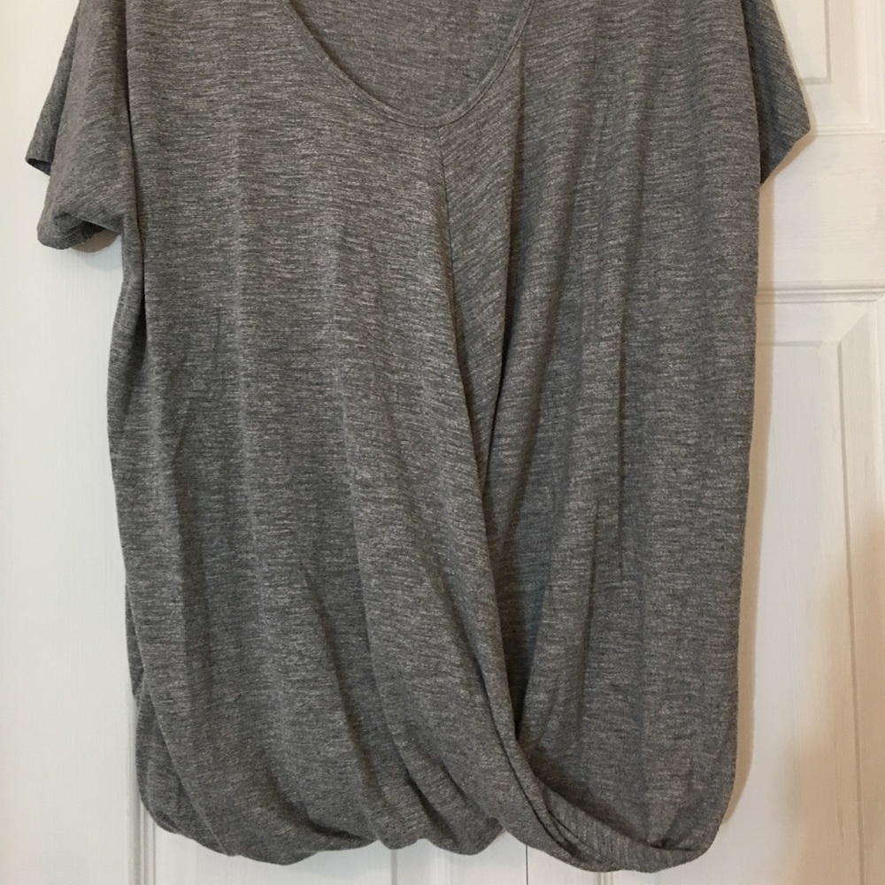 Gray Short Sleeve Wrap Shirt