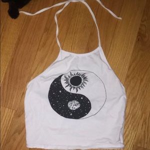 Ying Yang Halter Crop Top
