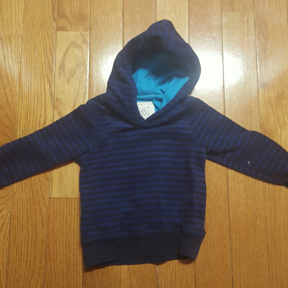 Mini Boden Boys Blue Striped Hoodie sz3-4y