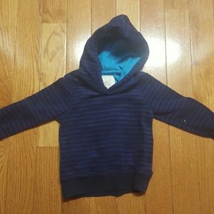 Mini Boden Boys Blue Striped Hoodie sz3-4y