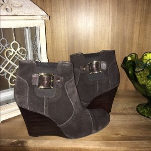 Tory Burch brown suede ankle boots