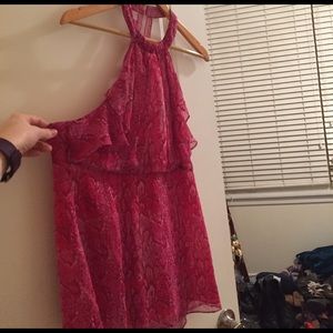 BCBG ping snake skin top-show off those shoulders