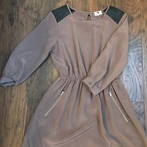 Cappuccino Dress with Faux Leather Accents