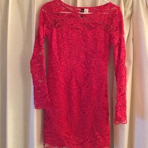Red lace dress