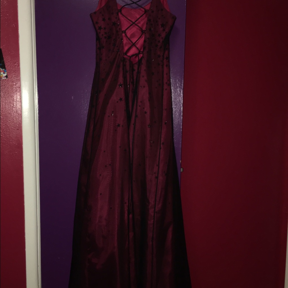long black/red formal dress
