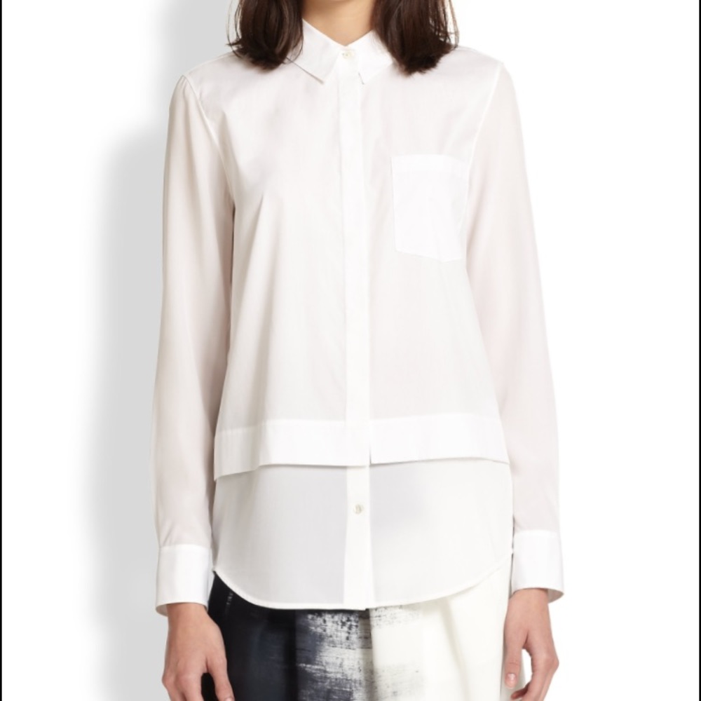 Vince Double Tiered Cotton/Silk Shirt