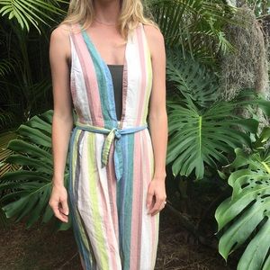 Free People Stripped Jumpsuit