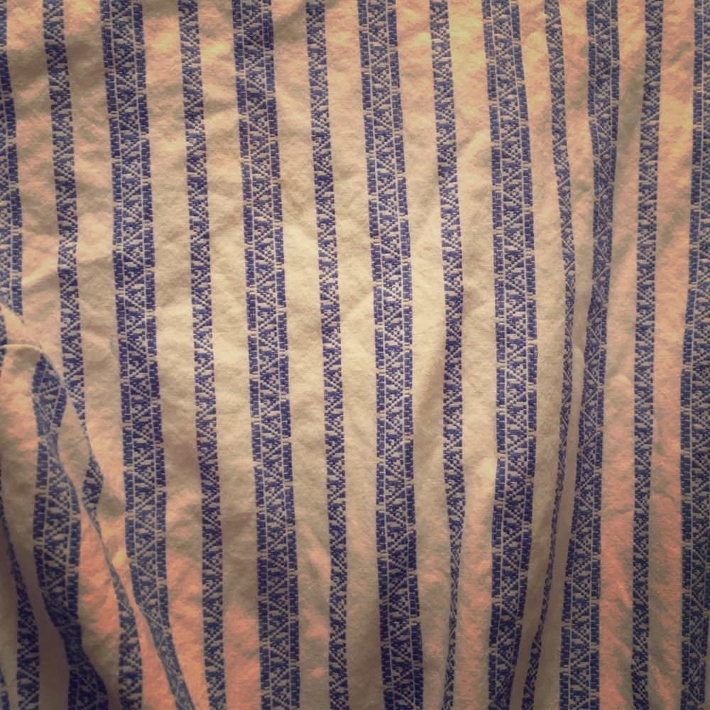 Blue and white dress