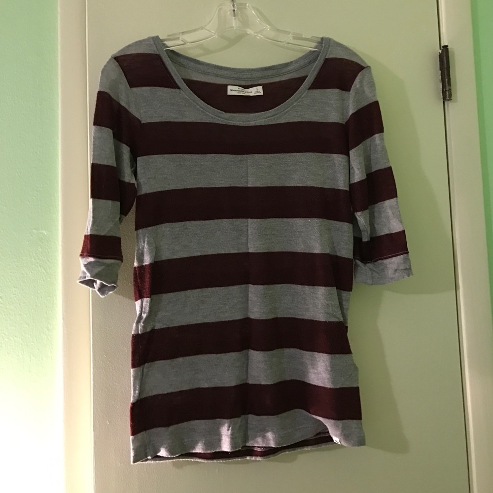 Burgundy and grey shirt