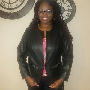 HP 💌NWT PU Faux leather Blazer