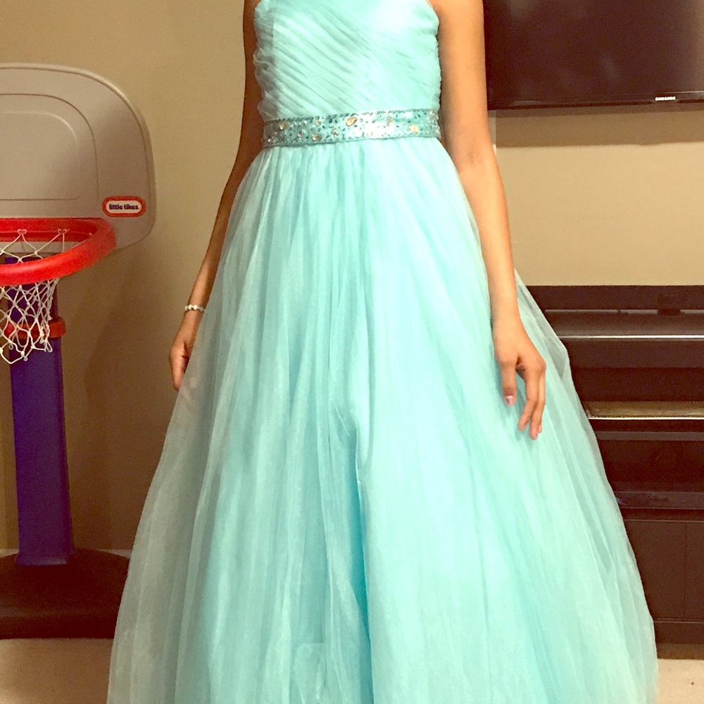 Girls Blue pageant dress