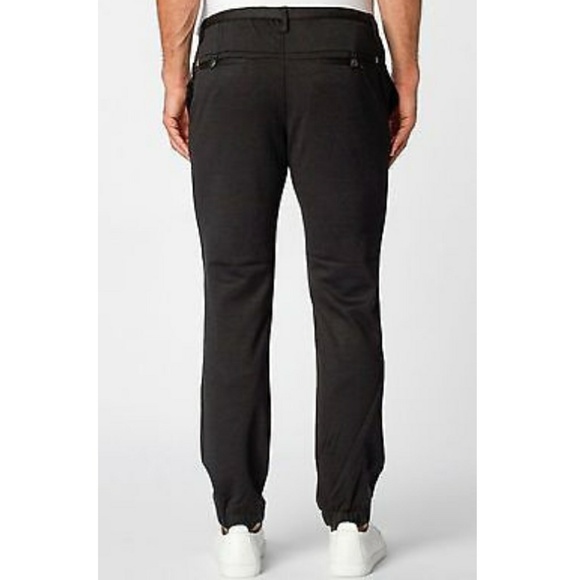 Enzo Denim Black Smart Joggers Sweatpants Nwt - Picture 2 of 4