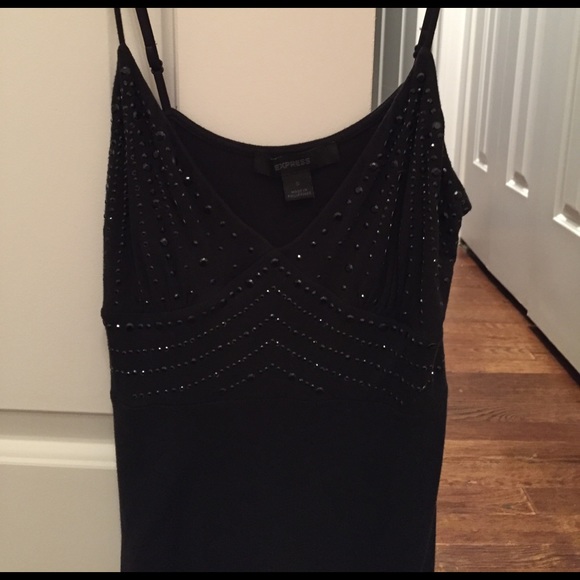 Express Black Long Tank Top - Picture 2 of 4