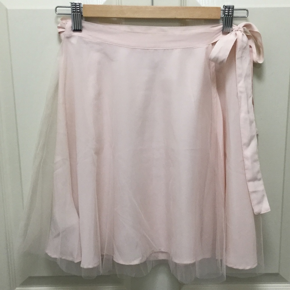 BCBGeneration blush tulle wrap ballerina skirt