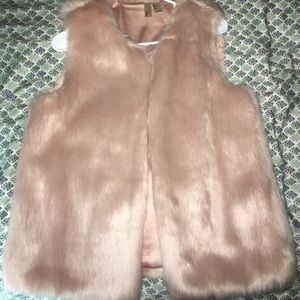 Pink fur vest